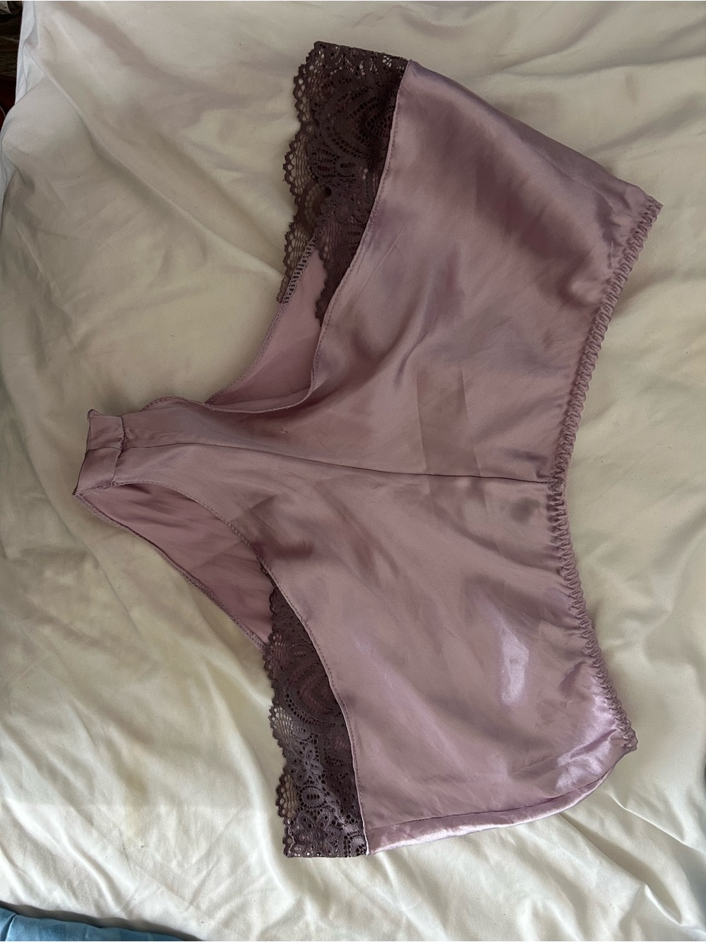 RACHEL Rachel Roy Satin Lace-Trim Sleep Shorts in Dusty Mauve